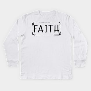 Faith Balck and White Kids Long Sleeve T-Shirt